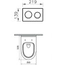 Инсталляция с унитазом VITRA S40 L-BOX с толстым быстросъёмным сиденьем с микролифтом, клавиша хром глянцевый 9005B003-7211